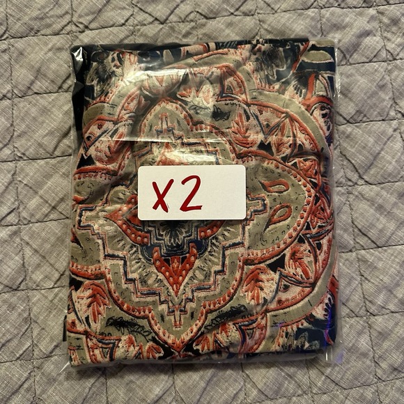 Lucky Brand XS Boho Tunic Top Womens Medallion Print Short Sleeve Indie Hippie - Picture 9 of 9